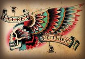 Fotobehang - Vlies Behang - Alchemy Regred Nothing - Graffiti - Tattoo - Tatoeage - 312 x 219 cm
