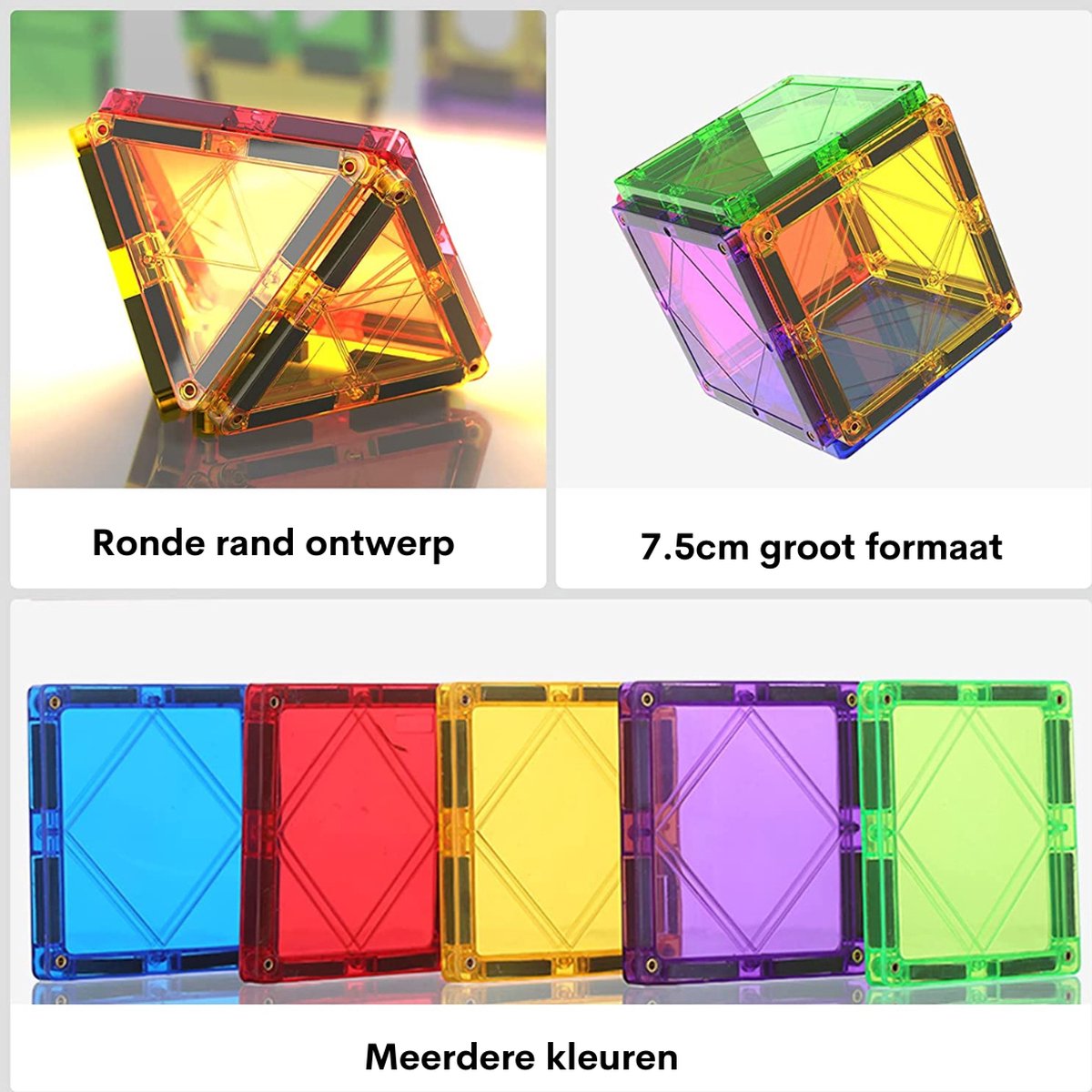 Magna Minds Magnetic Tiles Magnetisch Speelgoed 120 Stuks Constructie Magnetische Tegels Montessori Toys Bouwstenen Kinderen 592425649