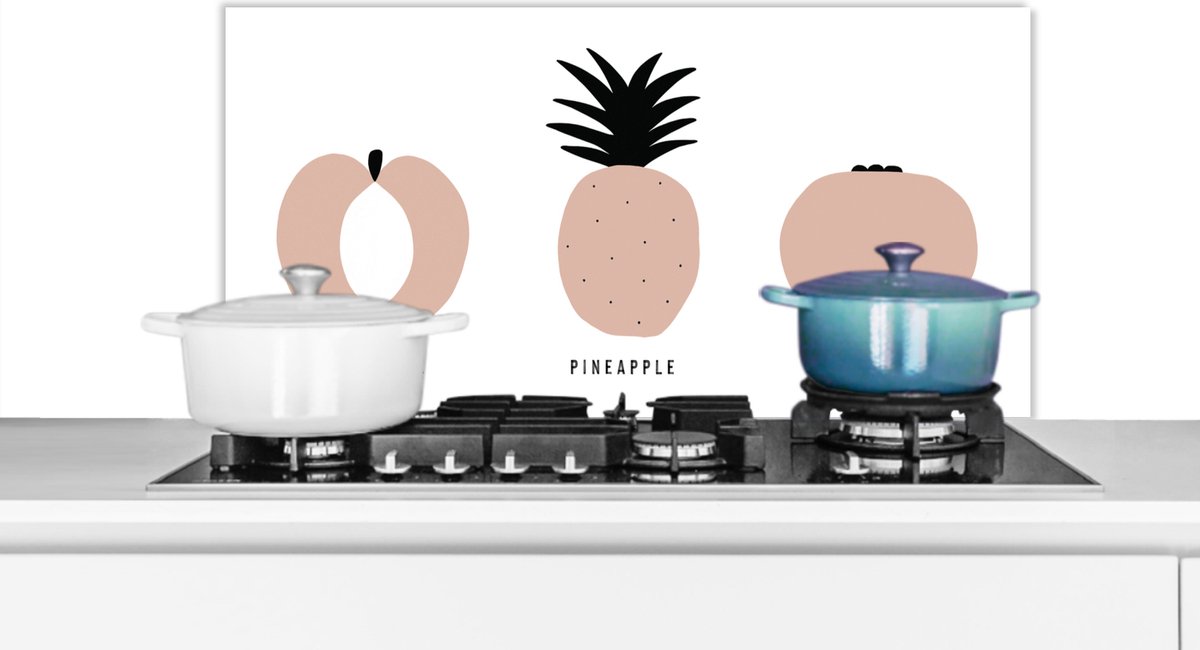 Spatscherm keuken - Fruit - Pastel - Design - Peer - Keuken - 80x40 cm - Keuken achterwand - Spatwand