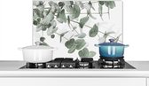 Spatscherm keuken 60x40 cm - Kookplaat achterwand Eucalyptus - Bladeren - Natuur - Groen - Muurbeschermer - Spatwand fornuis - Hoogwaardig aluminium