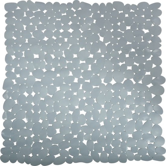 Spirella Douchemat, antislipmat, Riverstone, antibacterieel, antislip, 55 x 55 cm, met sanitized hygiënische functie, blauw, Made in EU