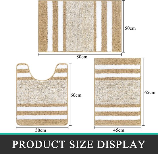 Luxe badmat, super zacht en dik, microvezeltapijt waterabsorberend, groot formaat, badtapijt met antislip bodem voor badkamer, keuken, slaapkamer- grijs-50 x 80 cm