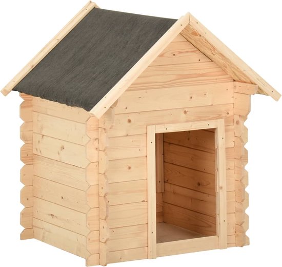 vidaXL Hondenhok 80x80x100.6 cm massief grenenhout