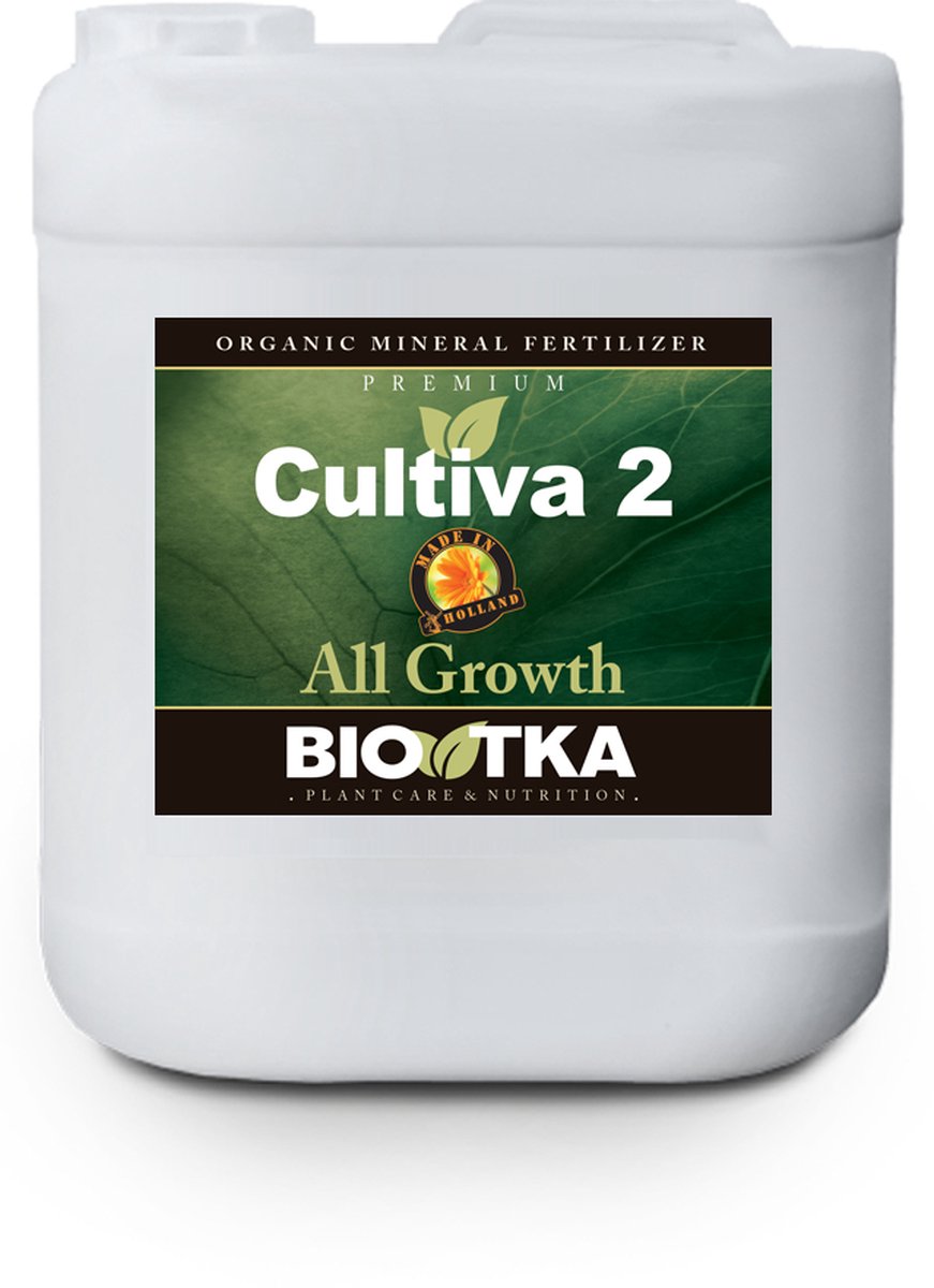 BioTka CULTIVA 2 ALL GROWTH 10 Ltr. - Groeivoeding - groei - plantvoeding - biologische plantvoeding - bio supplement - hydro plantvoeding - plantvoeding aarde - kokosvoeding - kokos voeding - coco - organische plantenvoeding - organisch