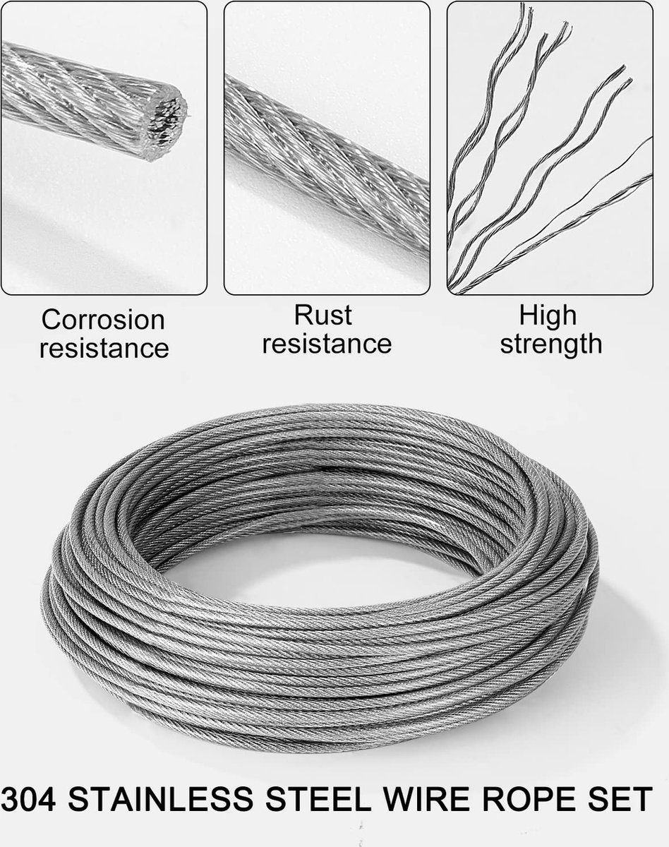 Lot De 10 Serre-câbles En Acier Inoxydable 304 Pour Câble De 3 Mm - Idéal Pour Stores, Câbles, Bricolage