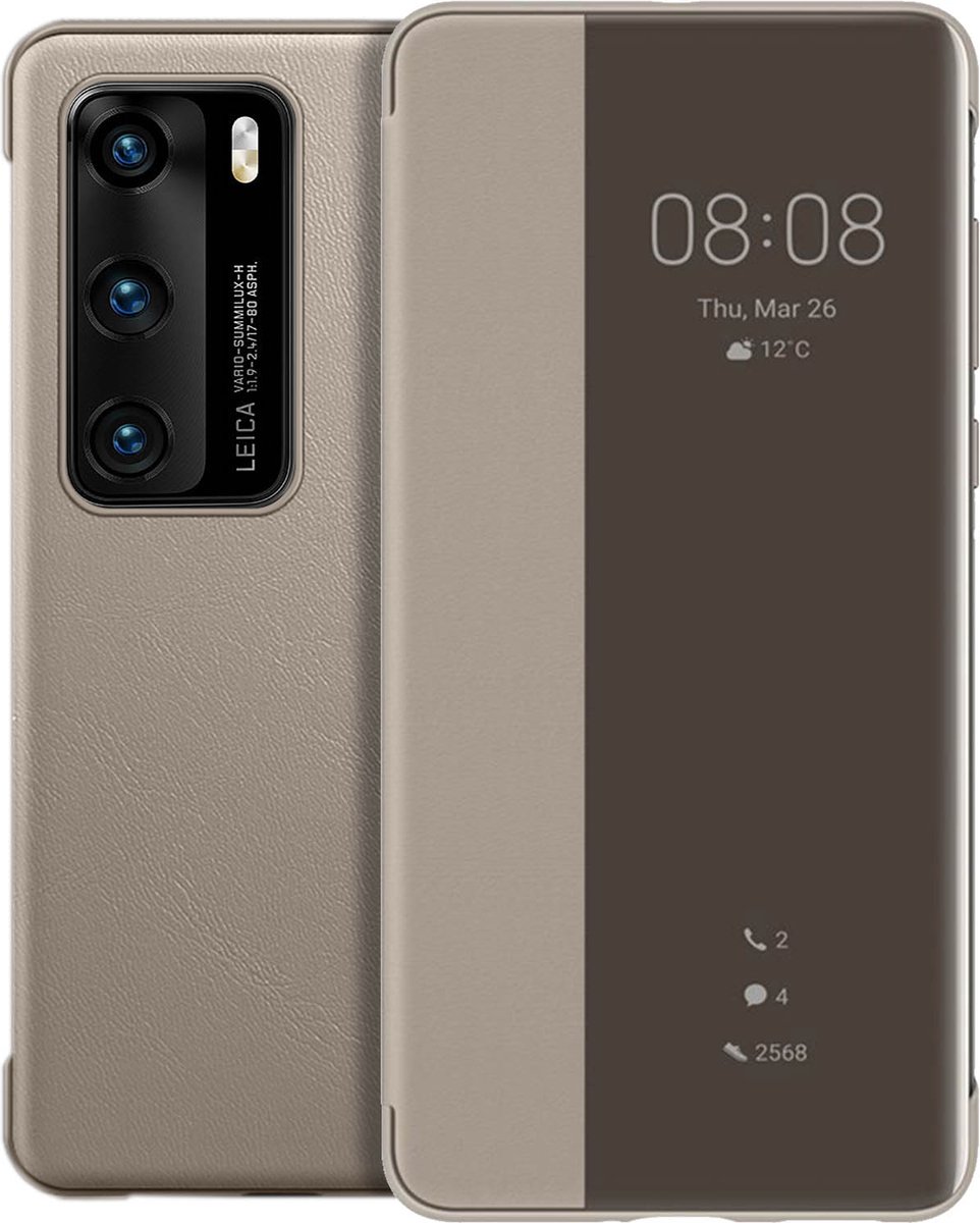 Huawei Smart View Flip Cover voor de Huawei P40 - Khaki
