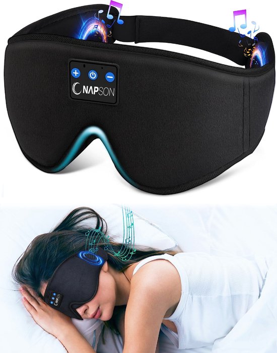 Napson Slaapmasker 3D PRO - Bluetooth Speakers - Traagschuim - Oogmasker Slaap - 100% verduisterend - Voor mannen en vrouwen
Sluit je volledig af van de omgeving en luister naar je favoriete muziek, meditaties en audioboeken!