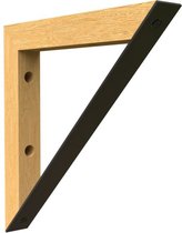 Plankdrager Driehoek - 2 stuks - 201 x 201mm - Hout / Metaal - Zwart - Plankdragers