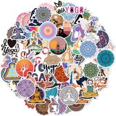 Yoga stickers voor volwassenen - 50 Stickers met tekst, yoga poses, spiritualiteit - voor waterfles, yogaruimte, muur etc.