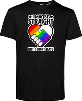 T-shirt I May Be Straight | Gay pride shirt kleding | Regenboog kleuren | LGBTQ | Zwart | maat 5XL