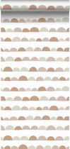 ESTAhome behangpapier grafisch motief oudroze en terracotta - 139266 - 0,53 x 10,05 m