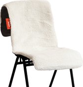 Stoov Warmtedeken - Big Hug - Duurzaam & Draadloos - Infrarood warmtedeken - Verwarmd stoelkleed - 45x135 cm - XL - Woolly White - Standaard Batterij