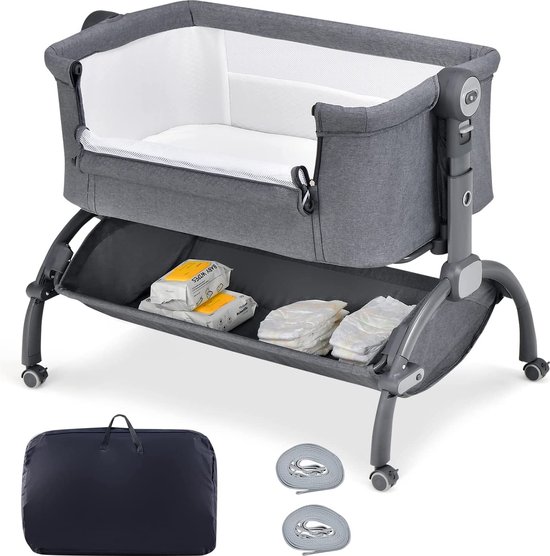 Organiseur Suspendu Pour Lit Bébé - 2 Poches Avec Crochets, En Coton Doux, Pour Couches, Jouets, Accessoires Naissance