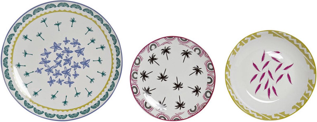 Serviesset DKD Home Decor Afrikaan Porselein (18 pcs)