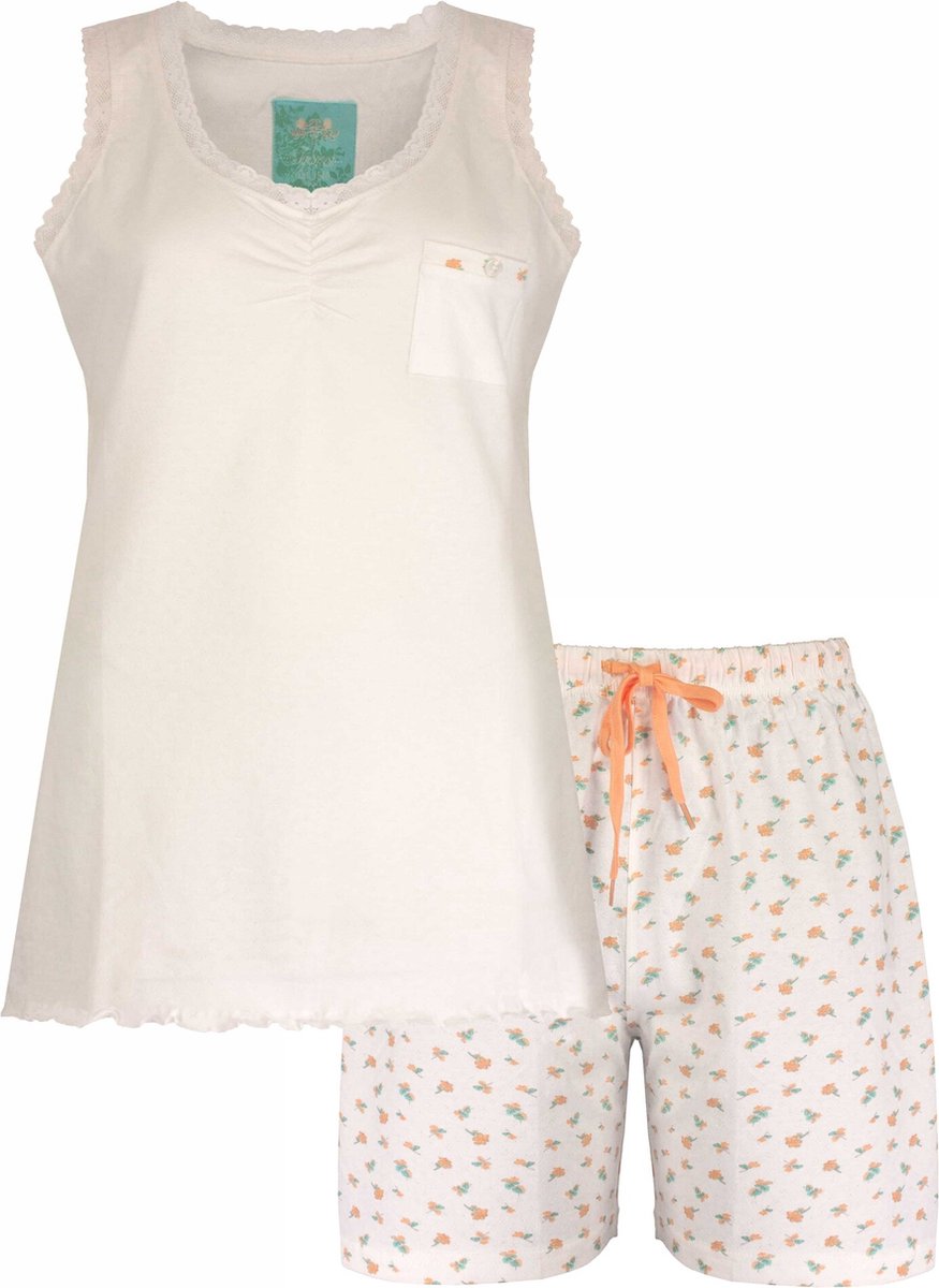 Tenderness Dames Shortama - Pyjama Set - V Hals - Wit - Maat M