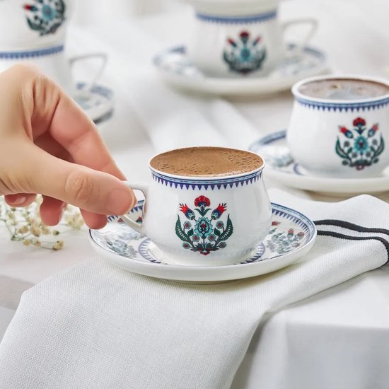 Karaca- iznik - Set de tasses à café pour 6 personnes, 90 ml
