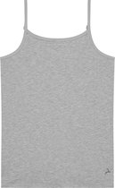 Ten Cate Basics organic cotton stretch spaghetti top grey melange voor Meisjes | Maat 122/128