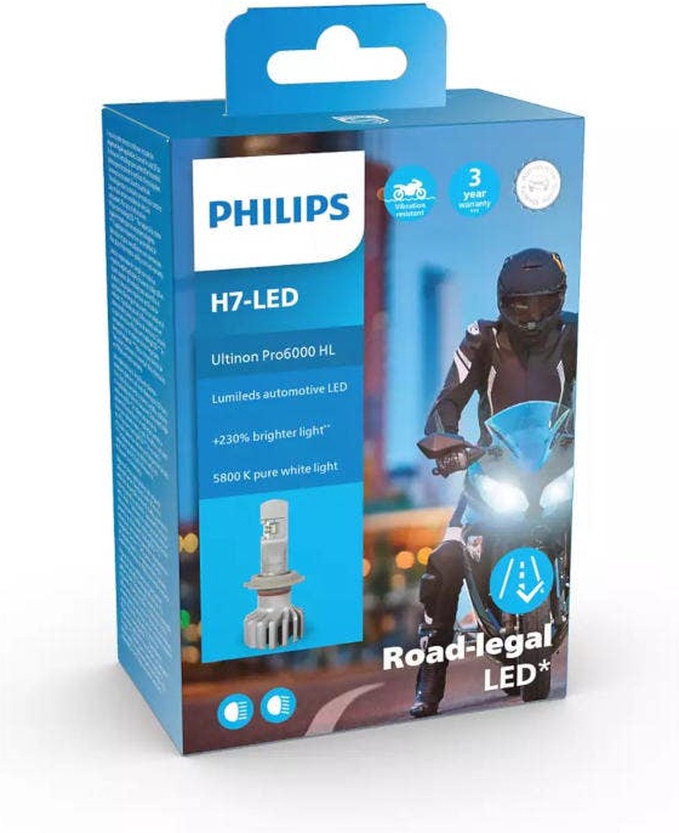 Philips Ultinon Pro6000 LED HL Moto H7 LUM11972U6000X1