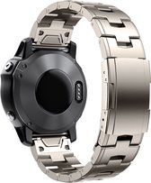 Titanium bandje geschikt voor Garmin Fenix 5 - Plus & Sapphire - Fenix 6 - Pro & Sapphire - Garmin Fenix 7 - Solar & Sapphire Garmin Epix Gen 2 - Quickfit 22 / 22mm band voor Garmin smartwatches - Horlogebandje - titanium