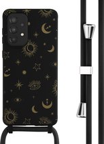 iMoshion Hoesje Geschikt voor Samsung Galaxy A33 Hoesje Met Koord - iMoshion Siliconen design hoesje met koord - Zwart / Sky Black