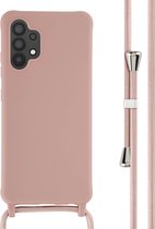 iMoshion Hoesje Geschikt voor Samsung Galaxy A32 (4G) Hoesje Met Koord - iMoshion Siliconen hoesje met koord - roze