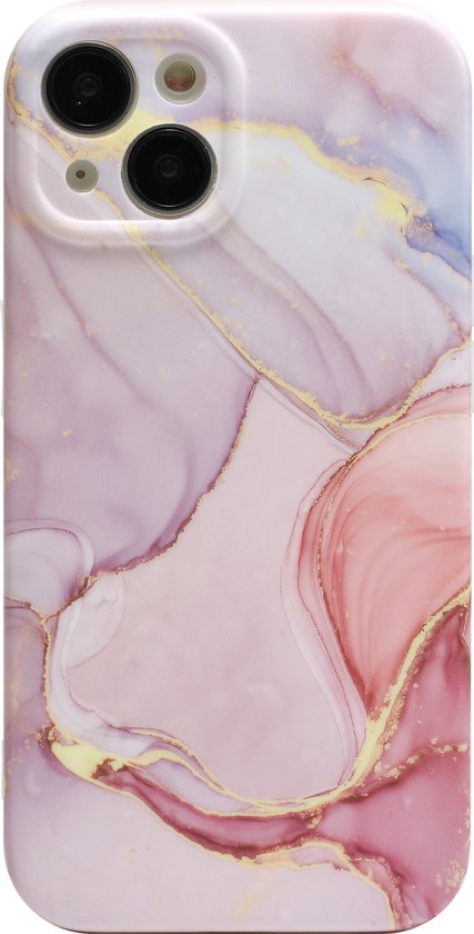 Case2go - Coque pour Apple iPhone 13 Pro Max - Imprimé marbré - Rose