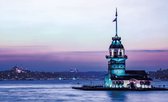 Fotobehang - Vlies Behang - Leandertoren Istanboel - Meisjestoren - Maiden Tower - 208 x 146 cm