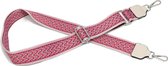 Tassenband rood/roze/beige - bag strap met zigzag print - verstelbare schouderband - 5 cm - 130 cm lang - SIT0318 STUDIO Ivana