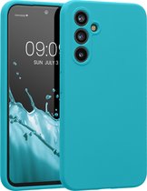 kwmobile telefoonhoesje geschikt voor Samsung Galaxy A54 5G - TPU backcover met siliconen coating - Smartphone case in ijsblauw