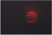 Poster Glanzend – Zon - Maan - Wolken - Rood - 60x40 cm Foto op Posterpapier met Glanzende Afwerking