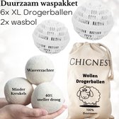 CHICNEST DUURZAAM WASPAKKET - 6XL Drogerballen + Ecologische wasmachine bollen - wassen zonder wasmiddel - wasmachine ballen - drogerbollen - duurzaam wassen
