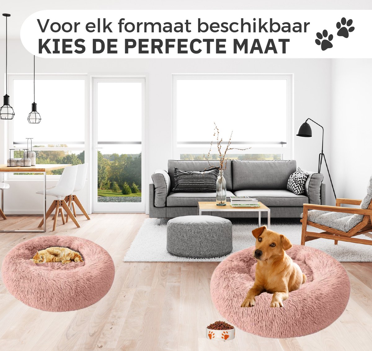 Donut Hondenmand - Kattenmand - Maat M 60cm (ligvlak van 45cm) thumbnail 4
