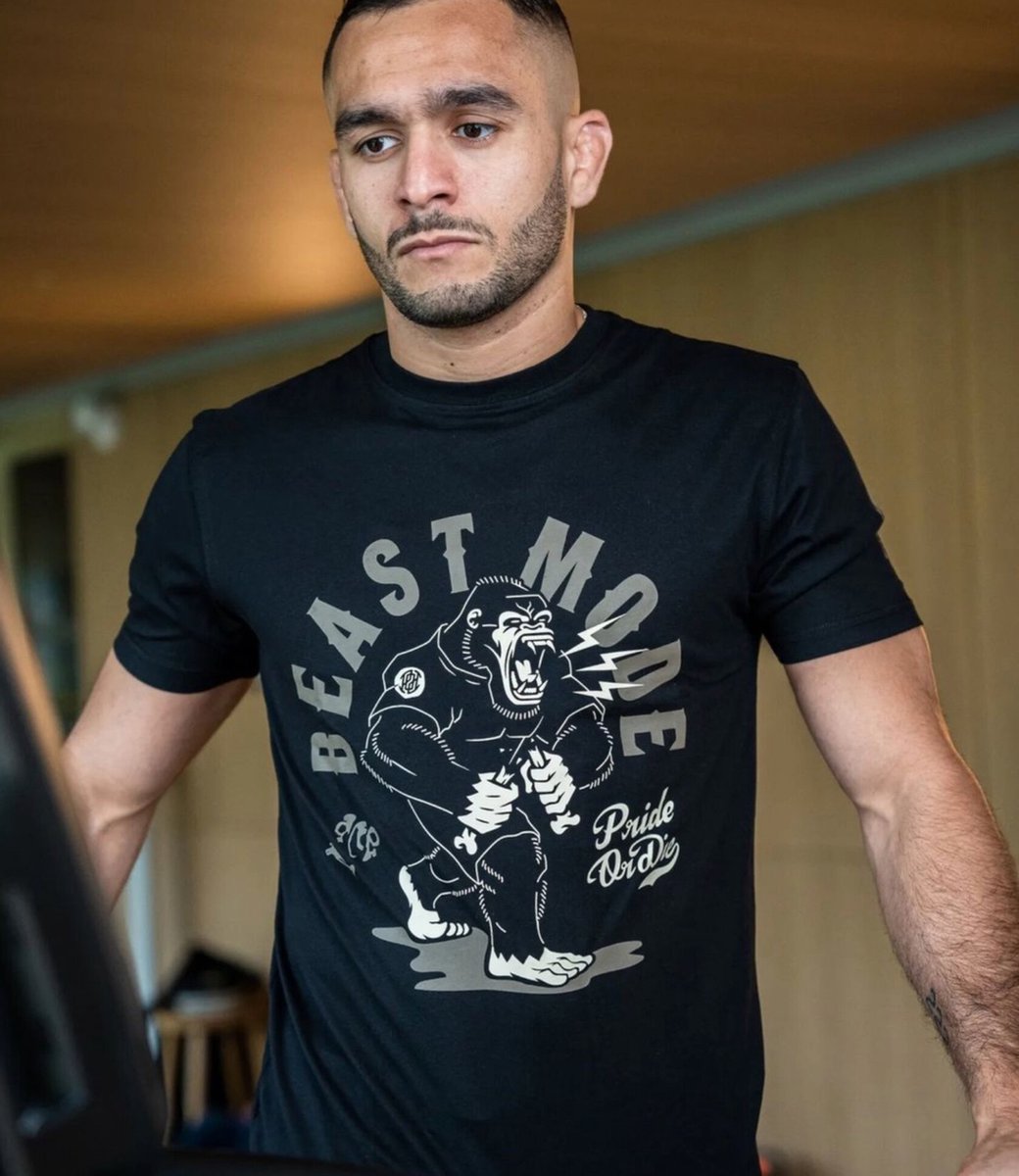 PRIDE or Die Katoenen T-Shirt "Beast Mode V.2" Zwart - L