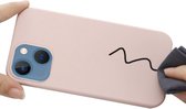 Hoesje Geschikt voor Apple iPhone 15 - Compatibel met MagSafe - Back Cover met Magneet - Siliconen - Dun - Lichtroze