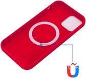 Hoesje Geschikt voor Apple iPhone 15 - Compatibel met MagSafe - Back Cover met Magneet - Siliconen - Dun - Rood