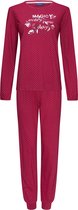 Pastunette - Dames Pyjama set Nicky - Rood - Organisch Katoen - Maat 46