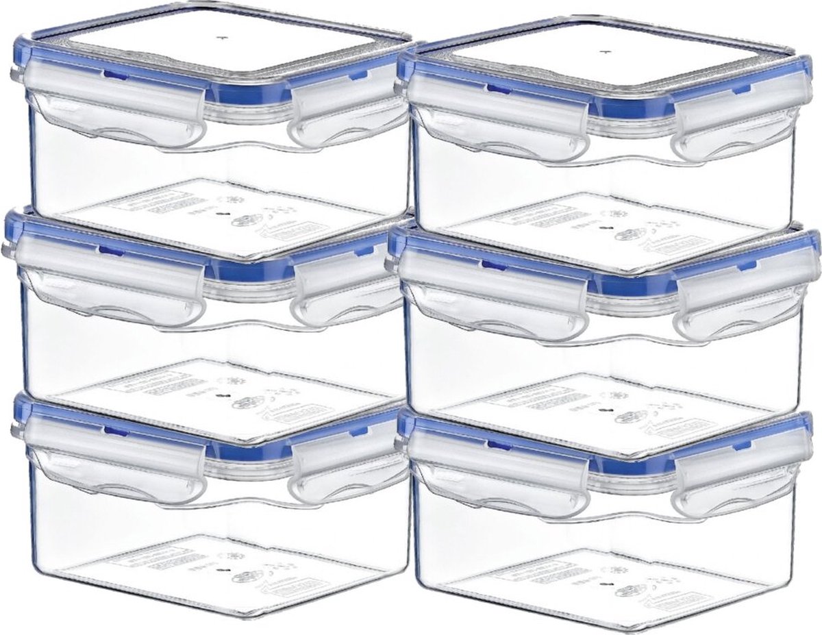 TronicXL 6 stuks 680ml vershouddoos bewaardoos met kliksluiting luchtdicht I opbergdoos box container keuken I vaatwasserbestendig
