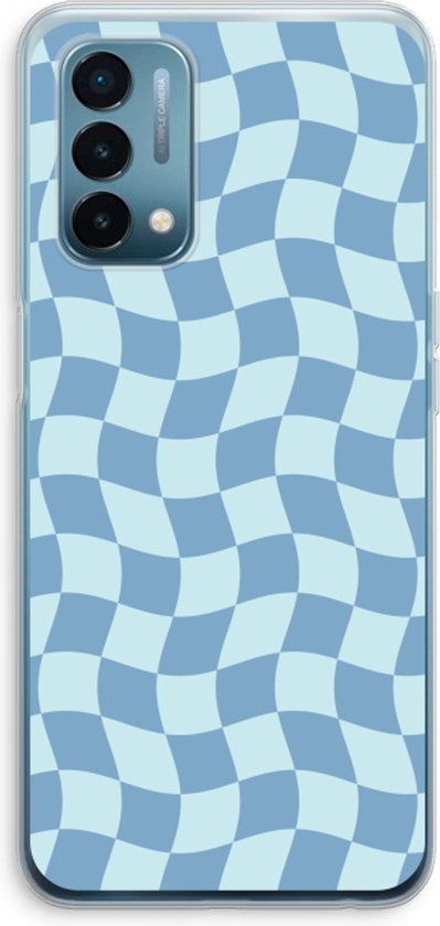 Case Company® - Coque OnePlus Nord N200 5G - Grid Blauw - Coque souple pour téléphone - Protection tous côtés et bord d'écran