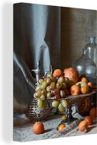 Canvas Schilderij Stilleven - Schaal - Fruit - 60x80 cm - Wanddecoratie