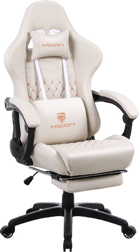 Foto: Hicon gamestoel vittoria ergonomisch gaming stoel bureaustoel verstelbaar gamestoelen racing gaming chair wit