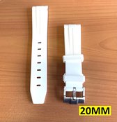Siliconen Horlogeband - Arc Band - Sport Waterdicht - Voor Seiko Skx modellen - Seiko 5 - 20MM - Wit