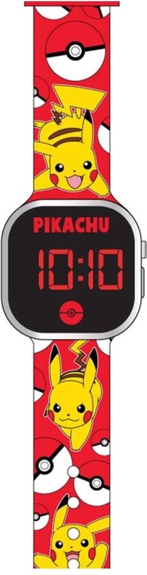 Montre LED Accutime Pokemon Pikachu - Rouge