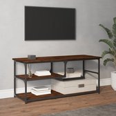 vidaXL - Tv-meubel - 103x38x46,5 - cm - bewerkt - hout - staal - gerookt - eikenkleur