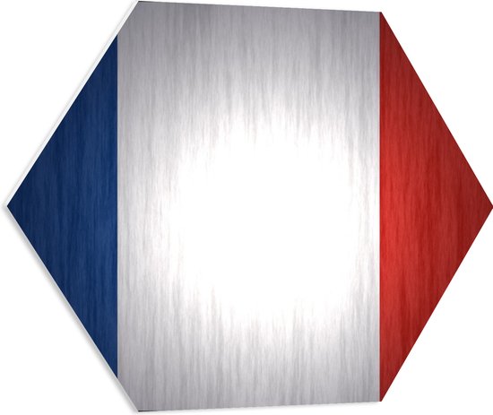 PVC Schuimplaat Hexagon - Franse Vlag - 60x52.2 cm Foto op Hexagon (Met Ophangsysteem)
