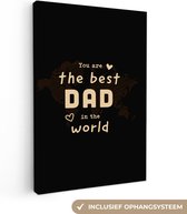 Magnifique cadeau pour père - Tu es le meilleur papa du monde toile blanche 80x120 cm