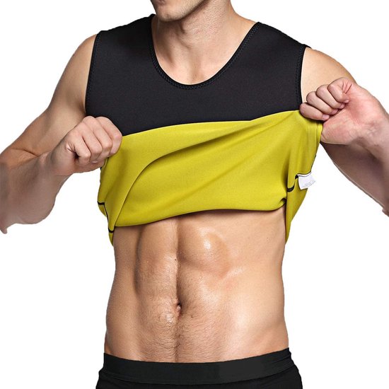 Mannen Sauna Zweet Vest Body Shaper Vest Hot Neopreen Corset Taille Trainer Top Shapewear Afslanken Tank Top Shirt Workout Pak voor gewichtsverlies - L
