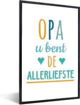 Photo en cadre - Cadeau pour papy - Papy tu es le plus doux cadre photo noir 40x60 cm - Affiche sous cadre (Décoration murale salon / chambre)