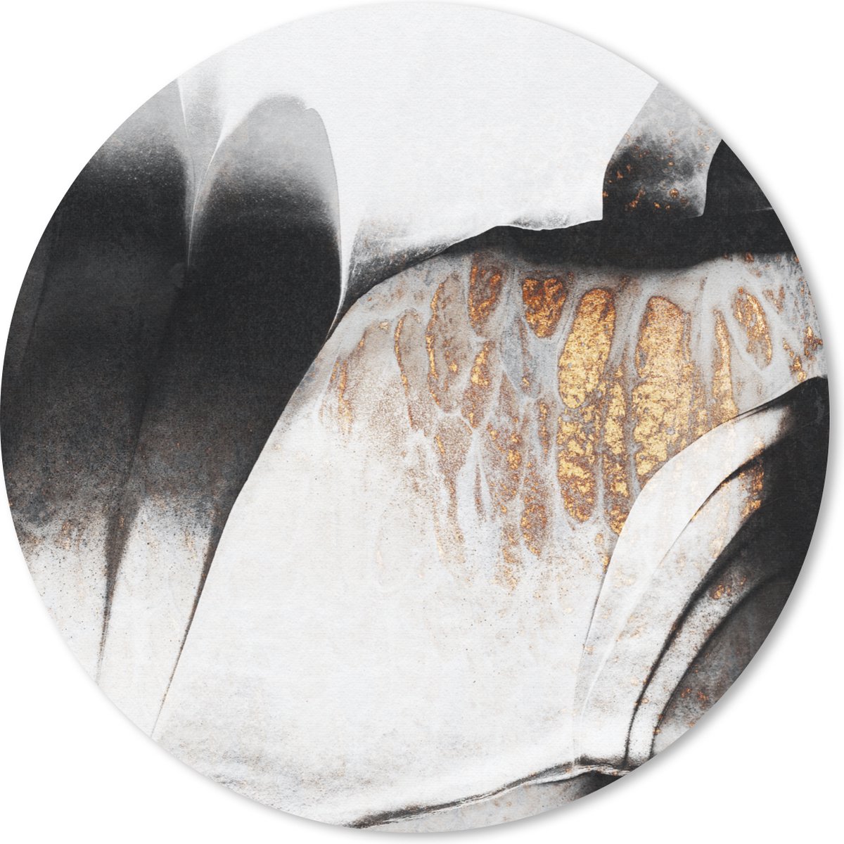 Muismat rond 30x30 cm - Mousepad Goud - Abstract - Design - Ronde muismatten