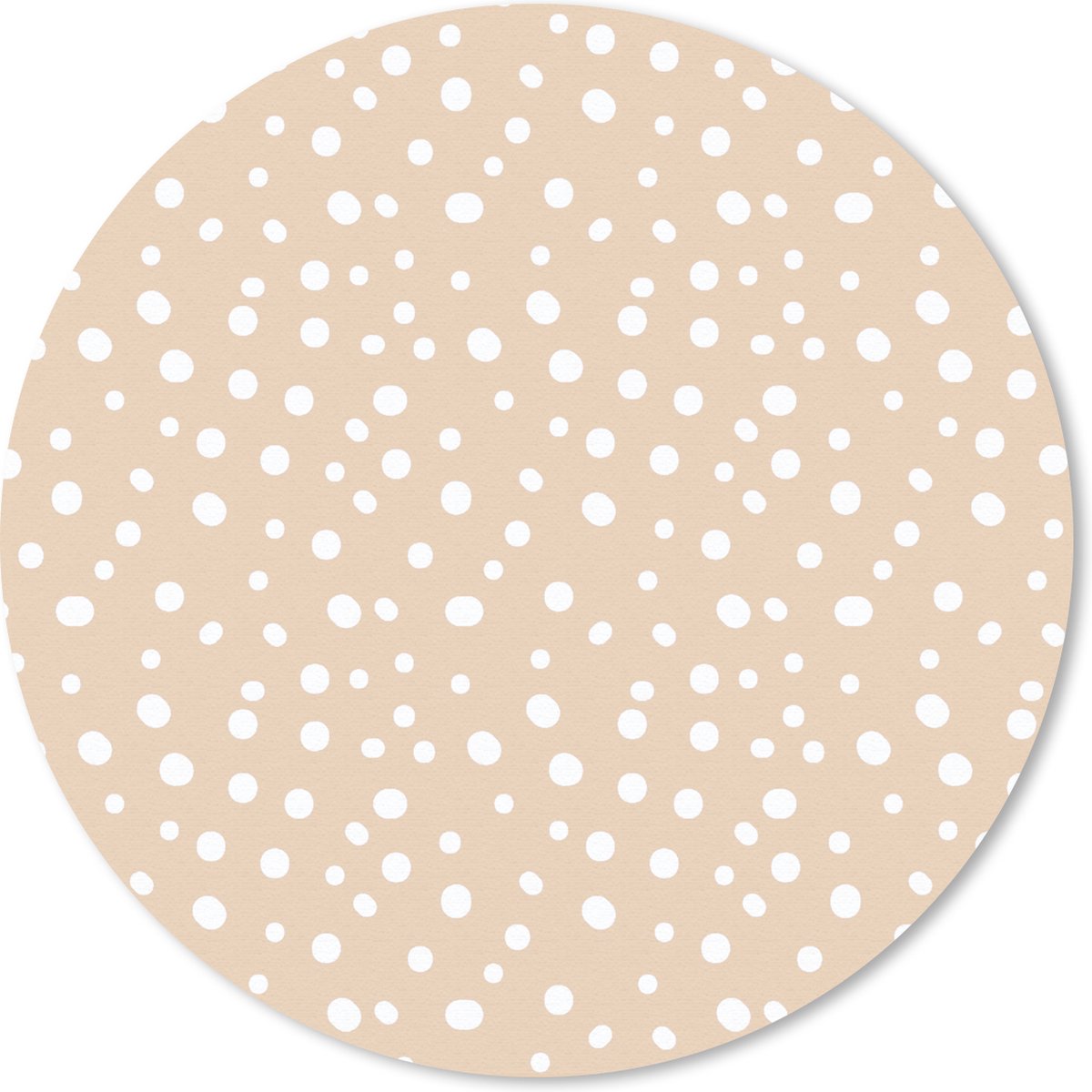 Muismat rond 50x50 cm - Mousepad Design - Stippen - Beige - Ronde muismatten