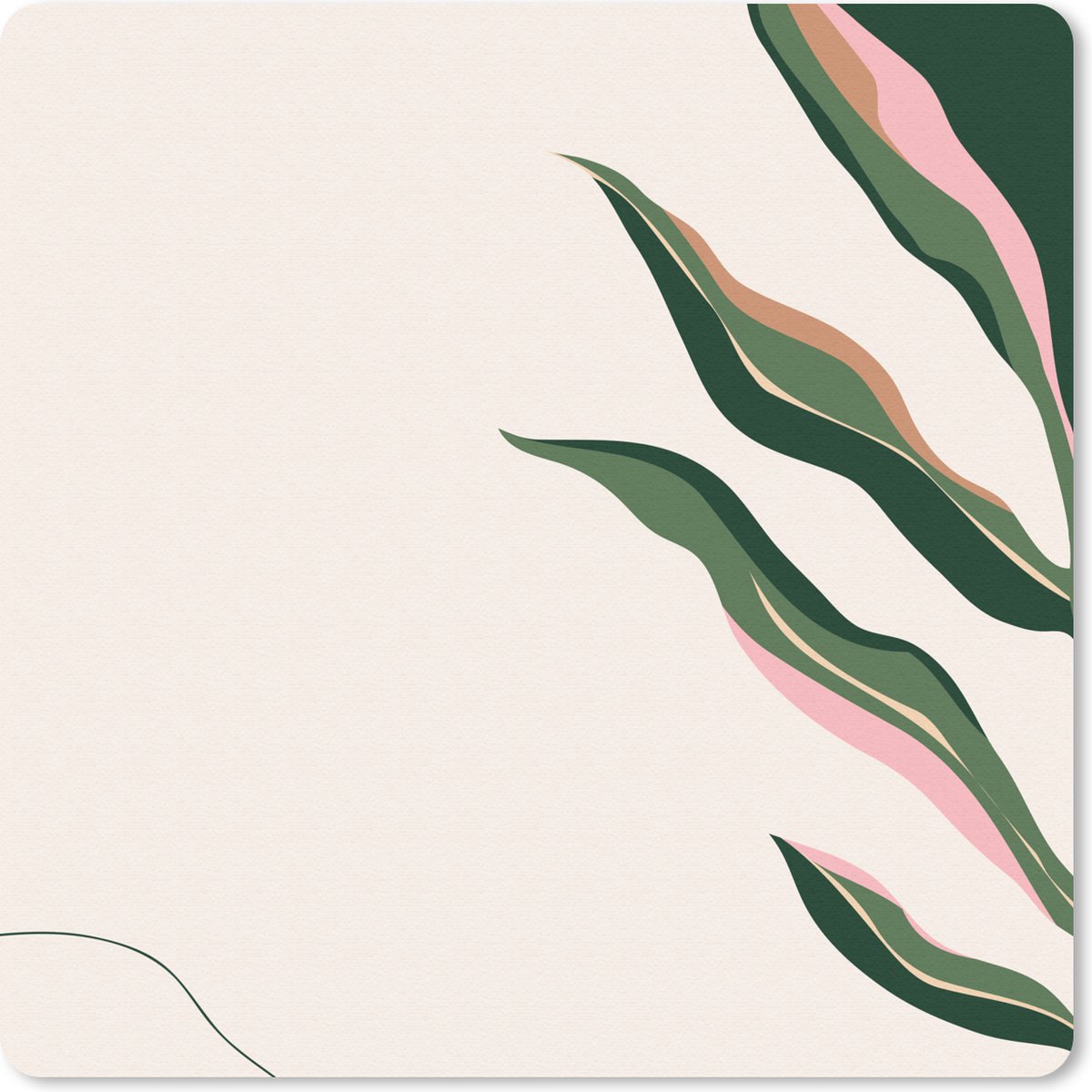 Muismat 30x30 cm - Mousepad Design - Blad - Groen - Abstract - Muismatten